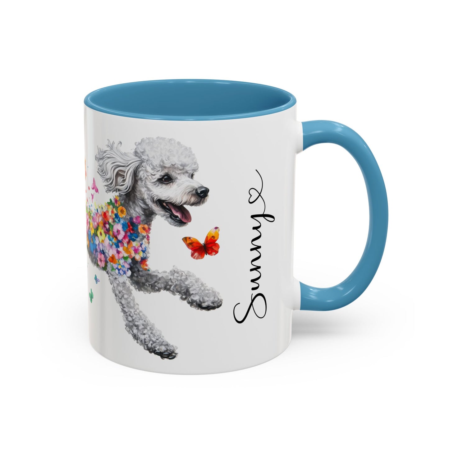 Poodle, Silver Personalized Accent Mugs, 11oz