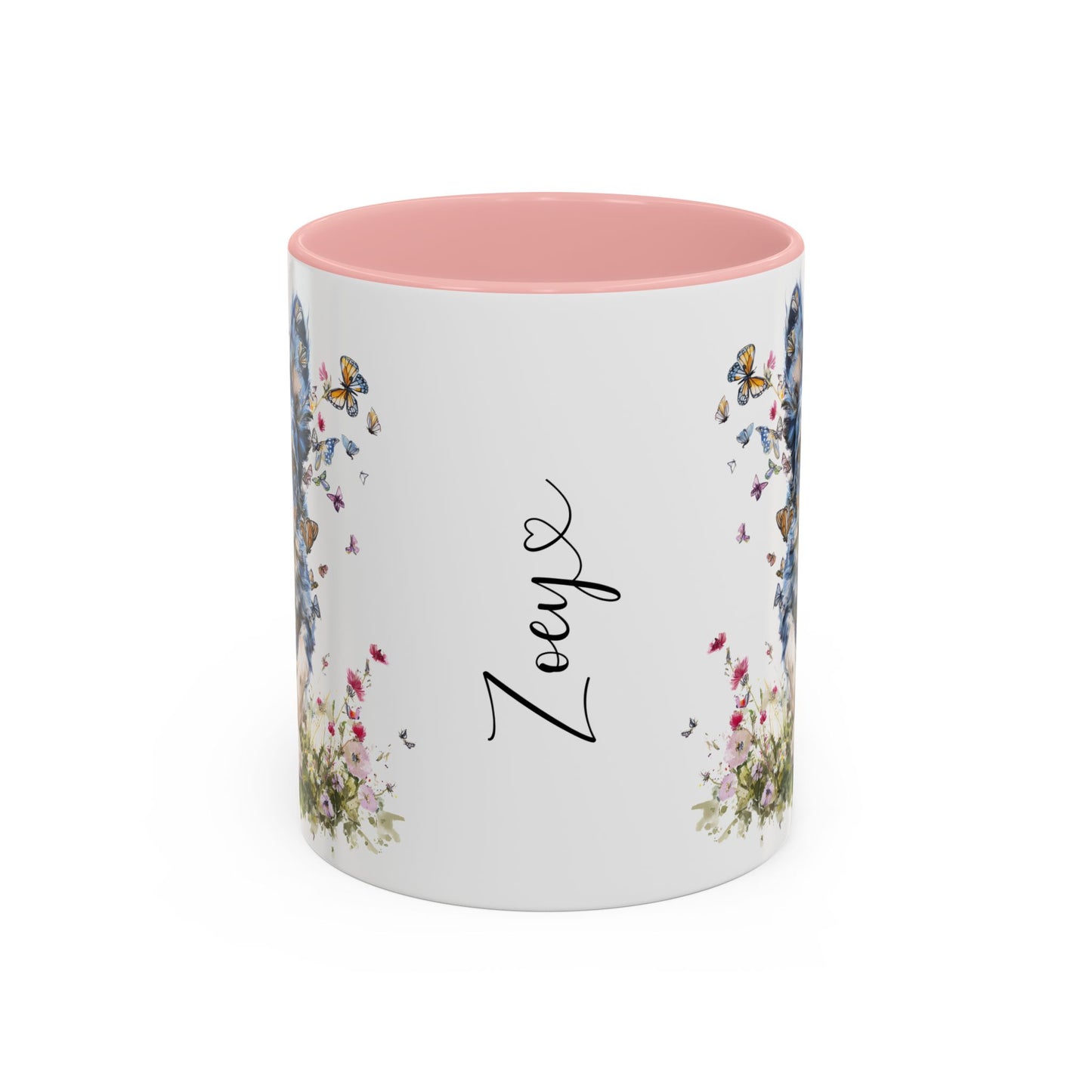 Border Collie #3 Personalized Accent Mugs, 11oz