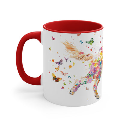 Golden Retriever running personalized colourful Mugs, 11oz