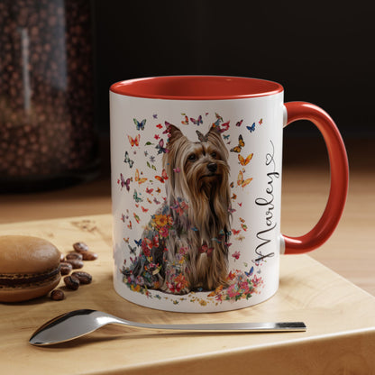 Silky Terrier #2 Personalized Accent Mugs, 11oz