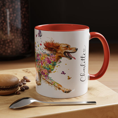 English Setter #1 Personalized Accent Mugs, 11oz