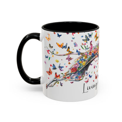 Greyhound #5 Living my best life, Accent Mugs, 11oz