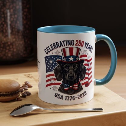 Dachshund #1 - 250th Celebration Personalised  Accent Mugs, 11oz & 15oz