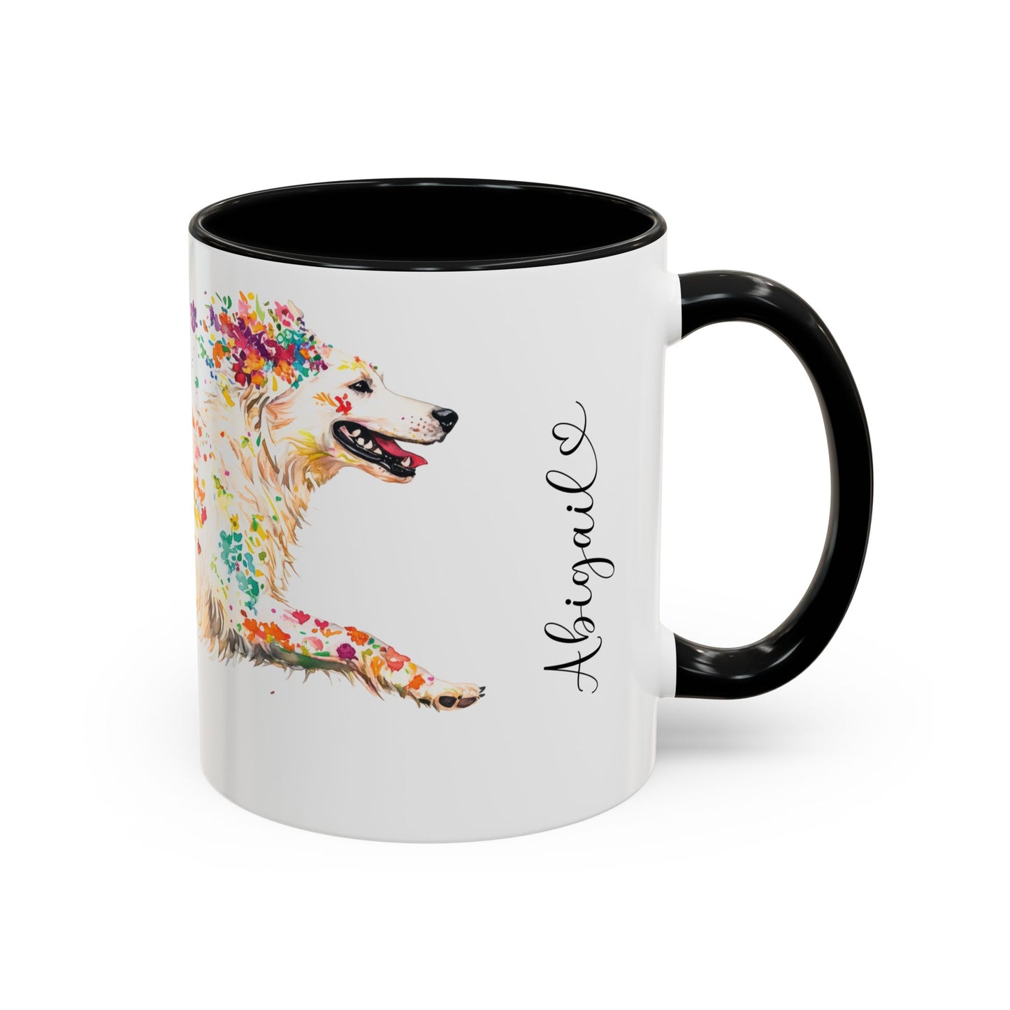 White Shepherd Personalized Accent Mugs, 11oz