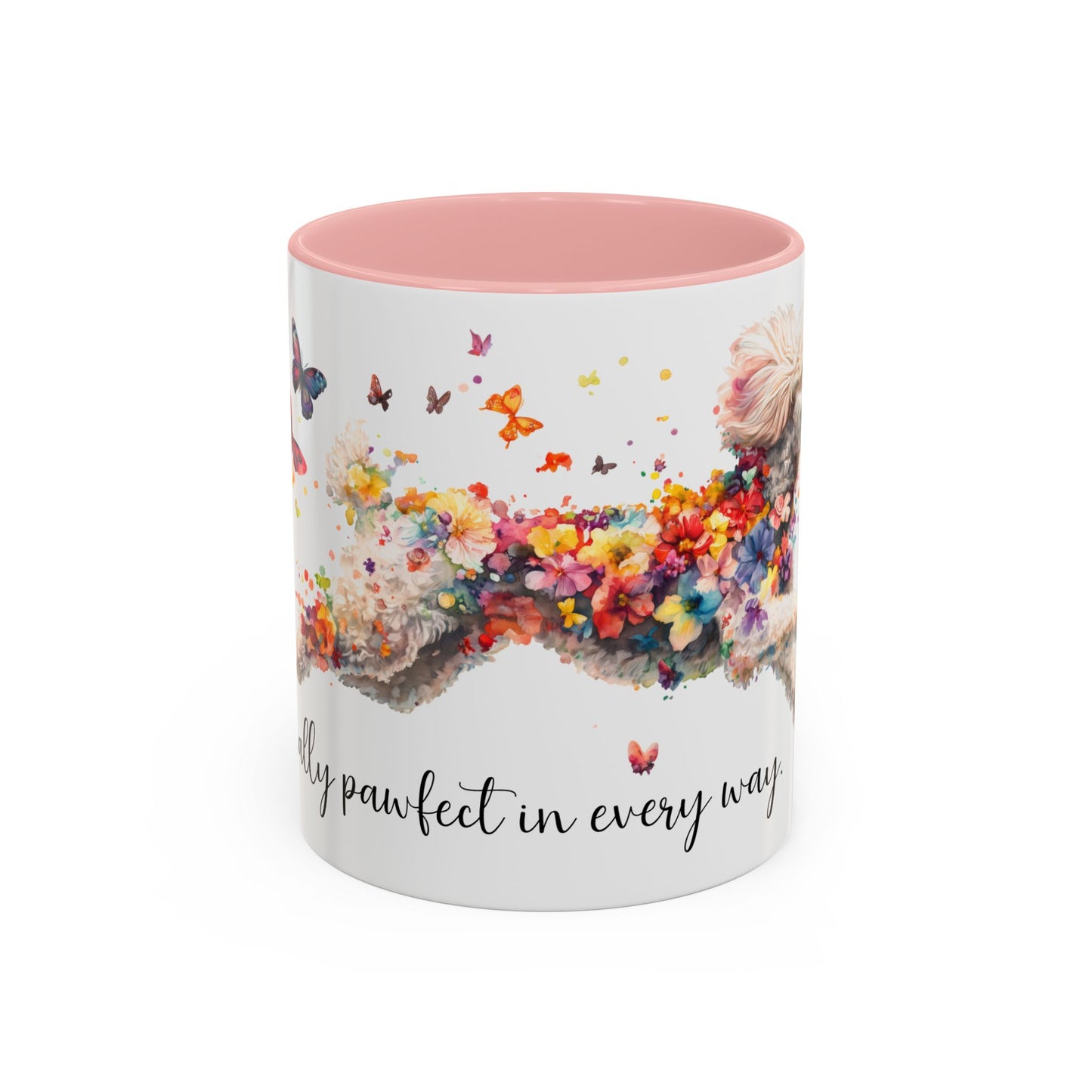 Poodle #1 - Practically Pawfect in every way. Personalised Colorful Accent Mugs, 11oz