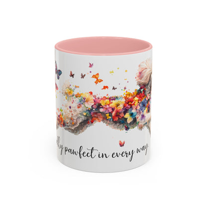 Poodle #1 - Practically Pawfect in every way. Personalised Colorful Accent Mugs, 11oz