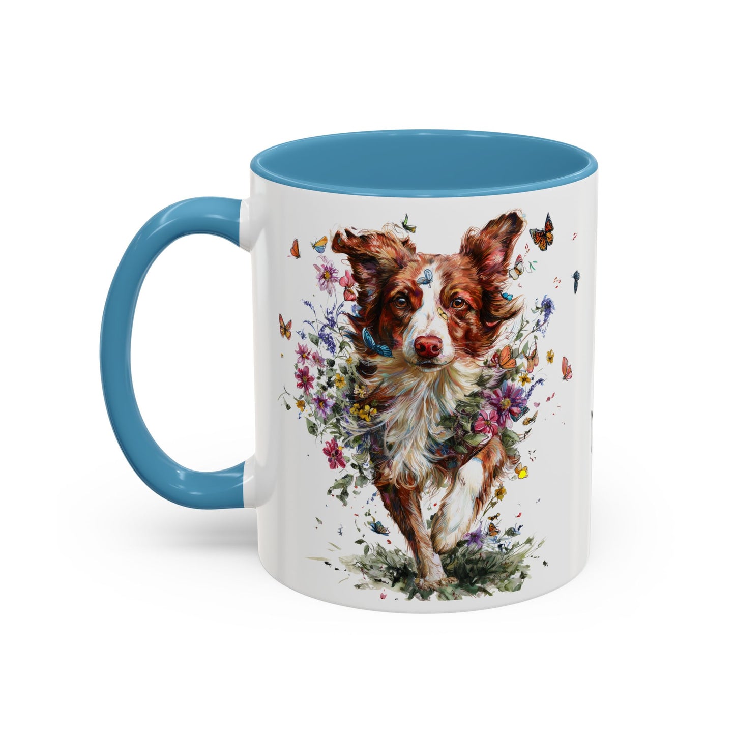 Border Collie #5 Personalized Accent Mugs, 11oz
