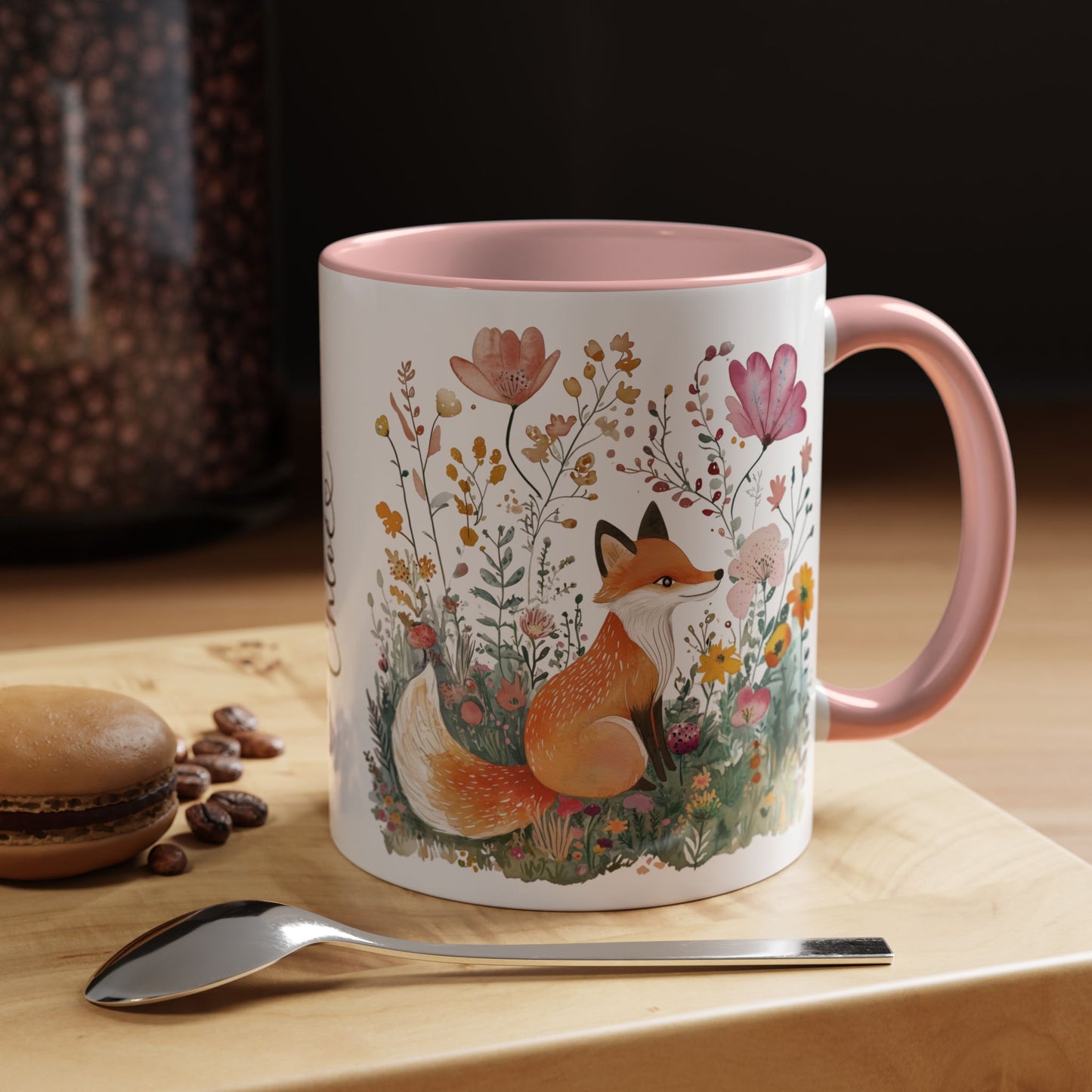 Fox #2 Personalized Accent Mugs, 11oz