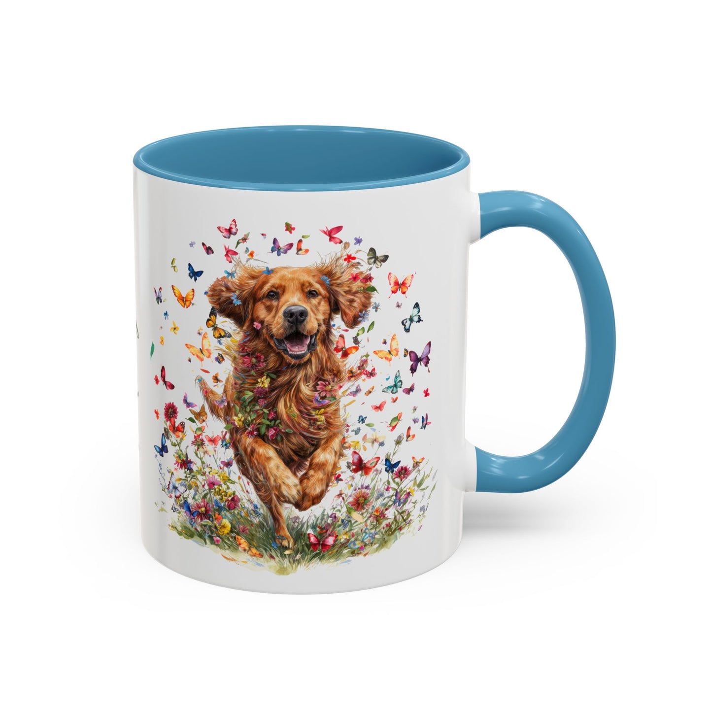 Red Golden Retriever Personalized Accent Mugs, 11oz