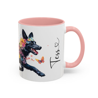 Black Shepherd Personalized Accent Mugs, 11oz