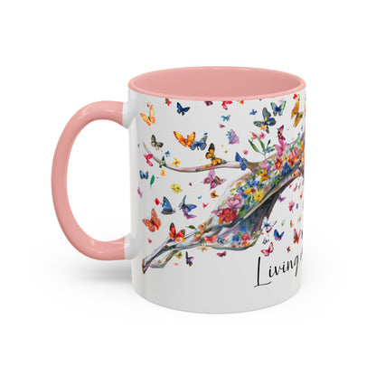 Greyhound #5 Living my best life, Accent Mugs, 11oz