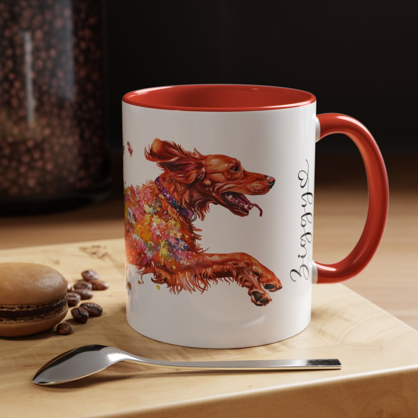 Irish Setter Personalized Accent Mugs, 11oz