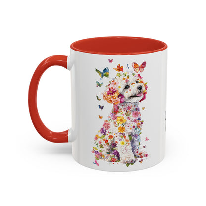 Bichon Frise Personalized Colorful Accent Mugs, 11oz