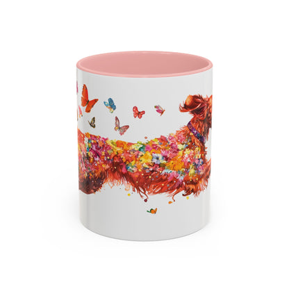 Irish Setter Personalized Accent Mugs, 11oz