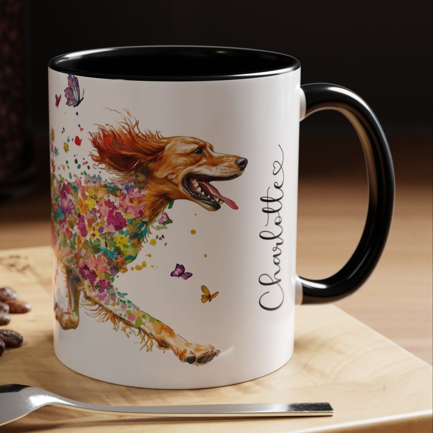 English Setter #1 Personalized Accent Mugs, 11oz