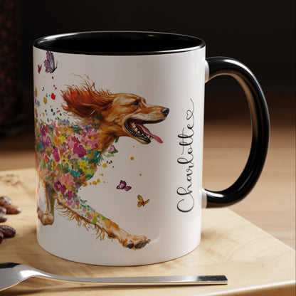 English Setter #1 Personalized Accent Mugs, 11oz