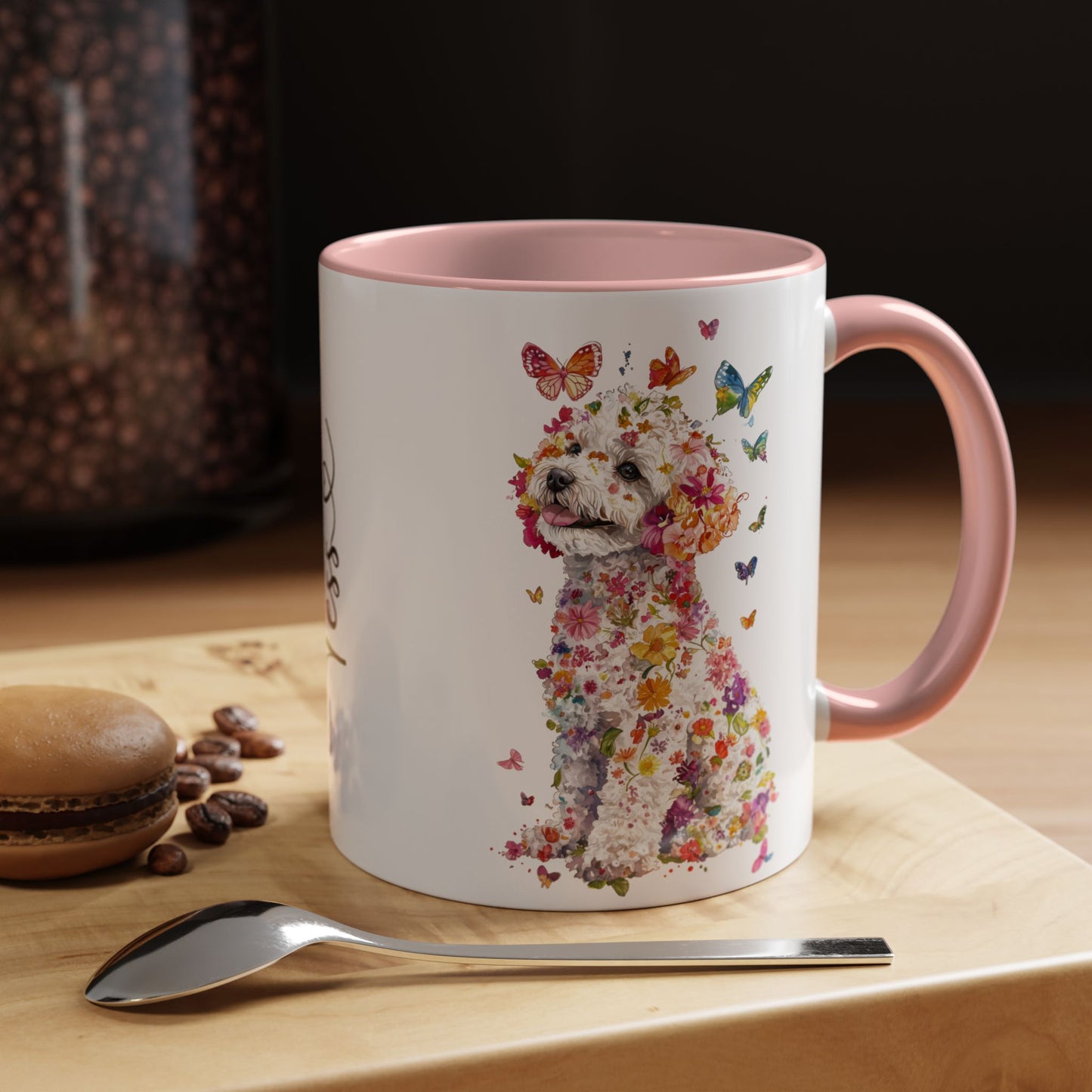 Bichon Frise Personalized Colorful Accent Mugs, 11oz