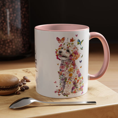 Bichon Frise Personalized Colorful Accent Mugs, 11oz
