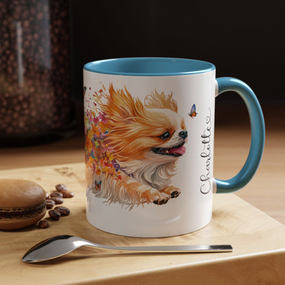 Peekingese Personalized Accent Mugs, 11oz