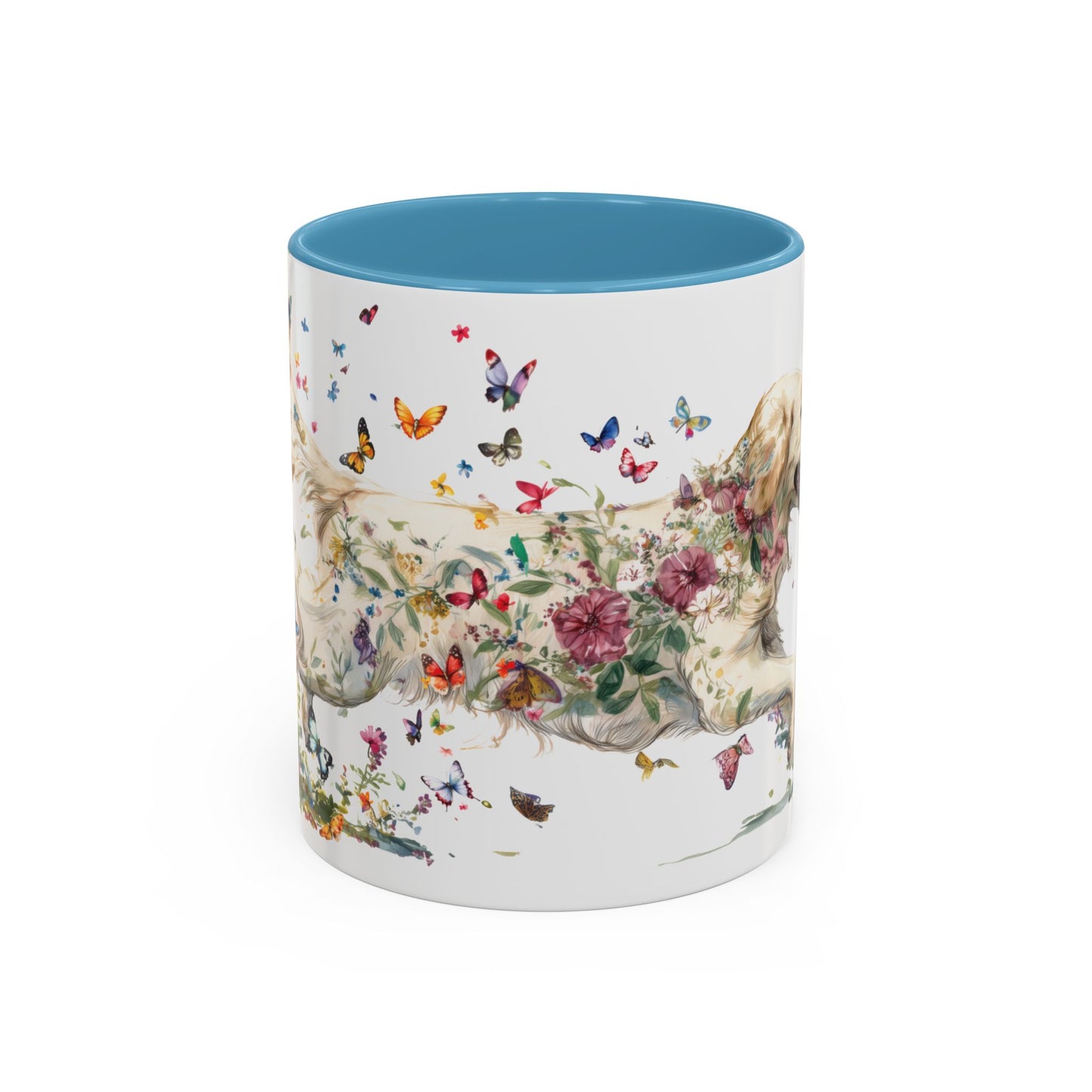 Cream Golden Retriever Personalized Accent Mugs, 11oz