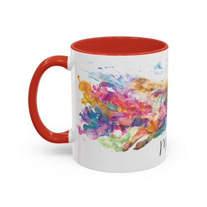 Golden Retriever Paint Colourful Personalised Accent Mugs, 11oz