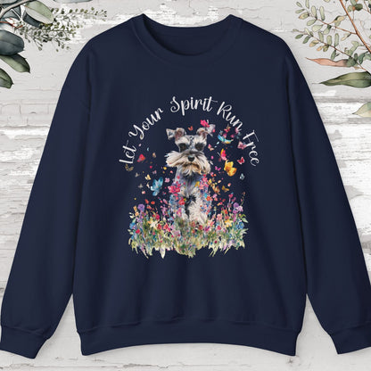 Schnauzer "Let your spirit run free" Personalised Sweatshirt
