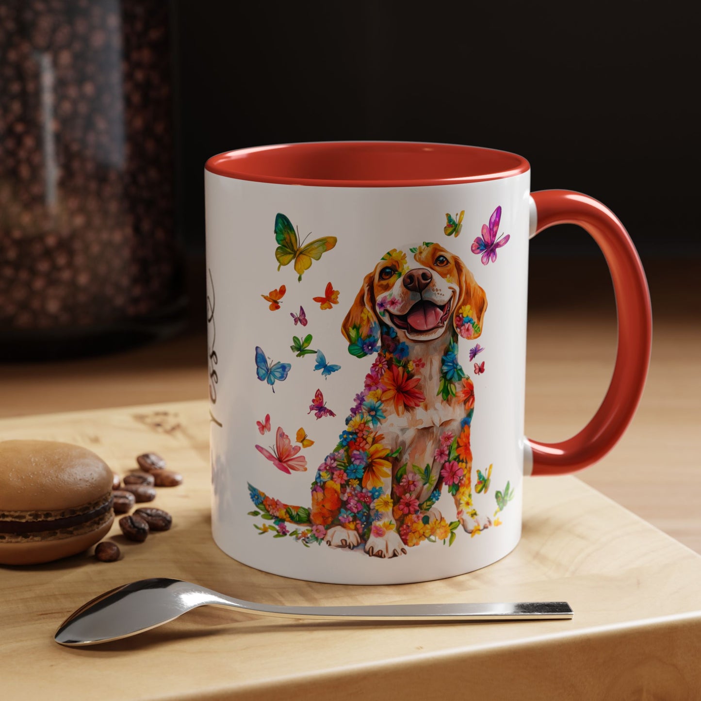 Beagle Personalized Colorful Accent Mugs, 11oz