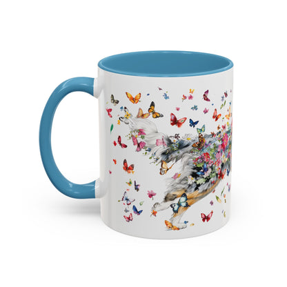 Aussie Doodle Blue Merle Personalized Accent Mugs, 11oz