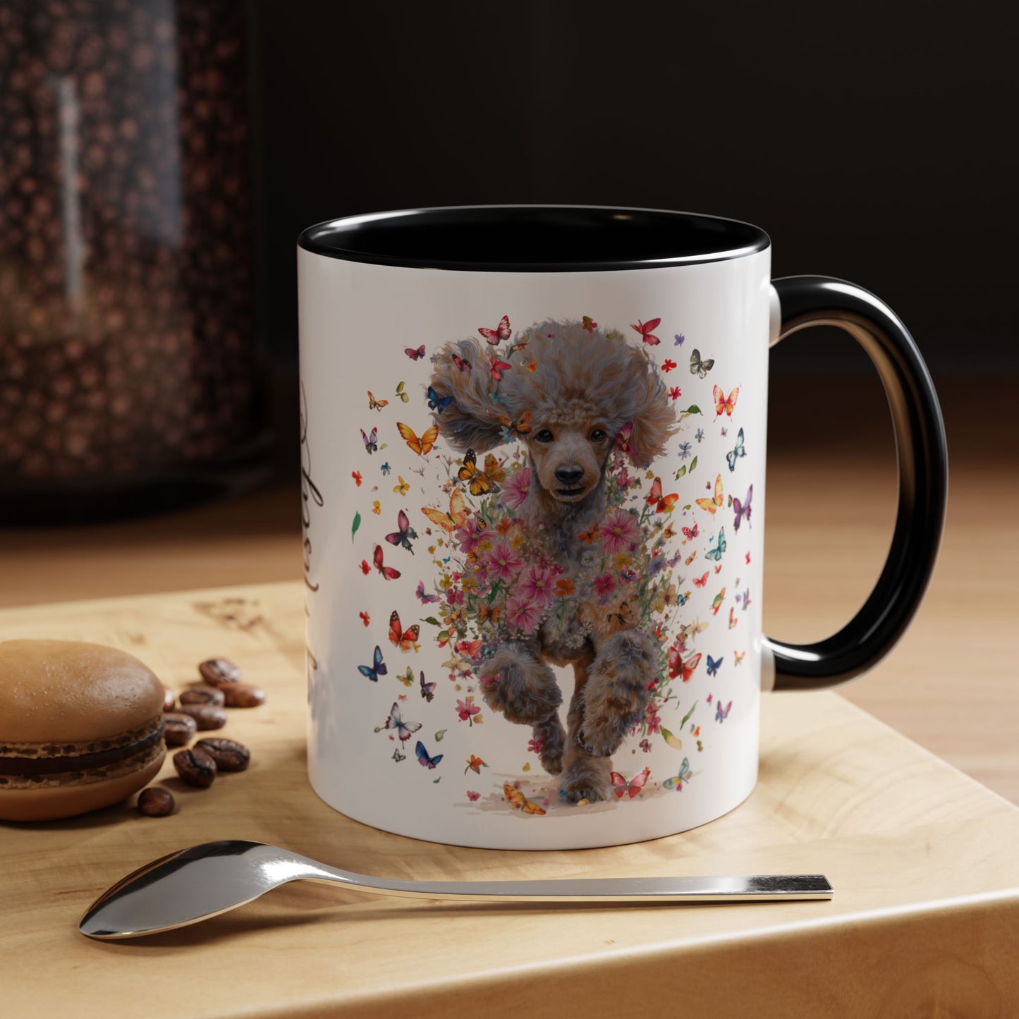 Poodle #6 Personalized Accent Mugs, 11oz