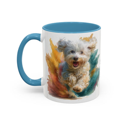 Maltese #2 Paint Colourful Personalised Accent Mugs, 11oz