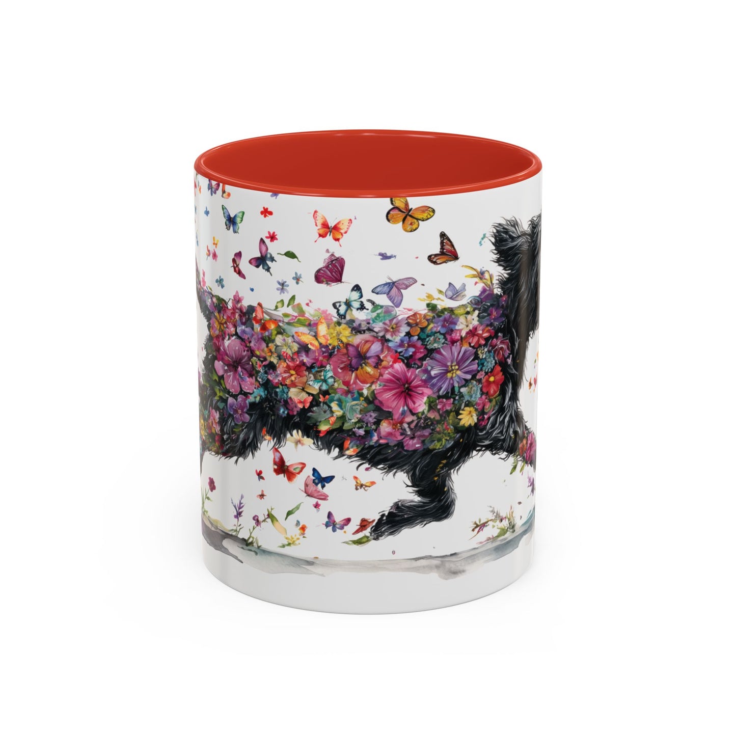 Labradoodle/Groodle #2 floral Personalized Accent Mugs, 11oz