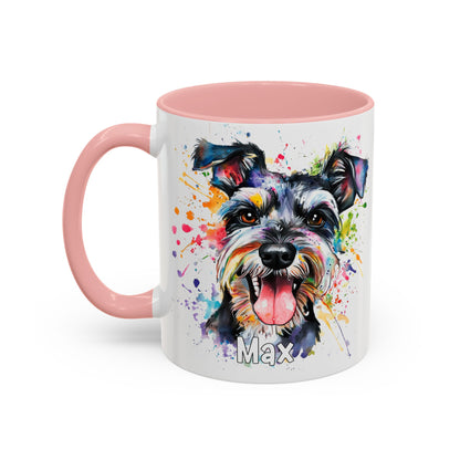 Schnauzer Colourful Personalized Accent Mugs, 11oz