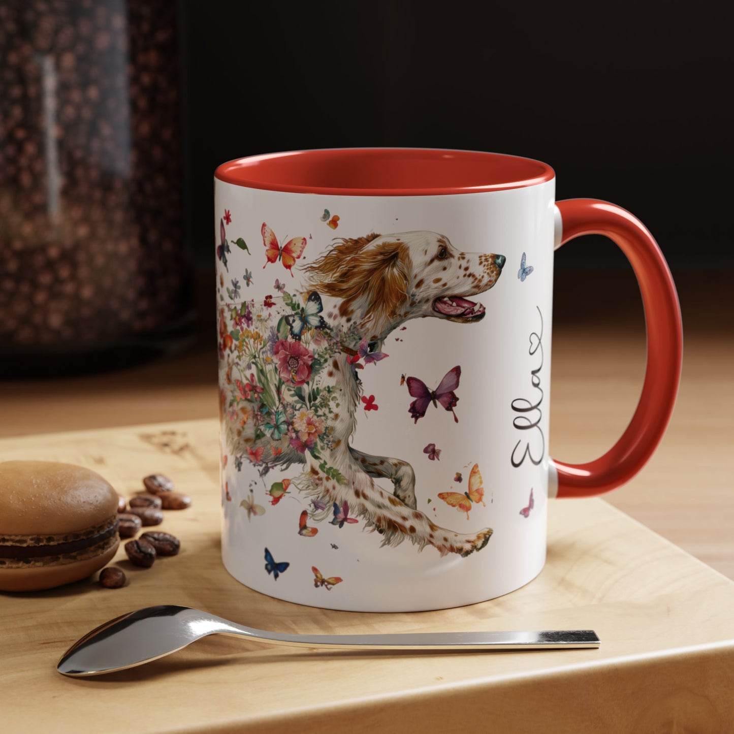 English Setter #5 Personalized Accent Mugs, 11oz