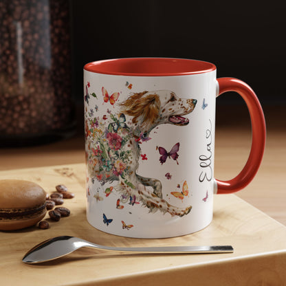 English Setter #5 Personalized Accent Mugs, 11oz