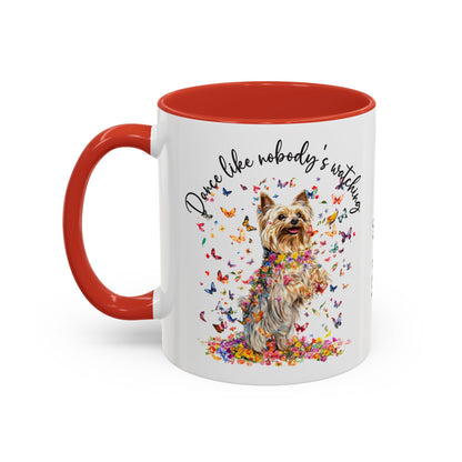 Silky Terrier "Dance like nobody's watching" personalized colourful Mugs, 11oz