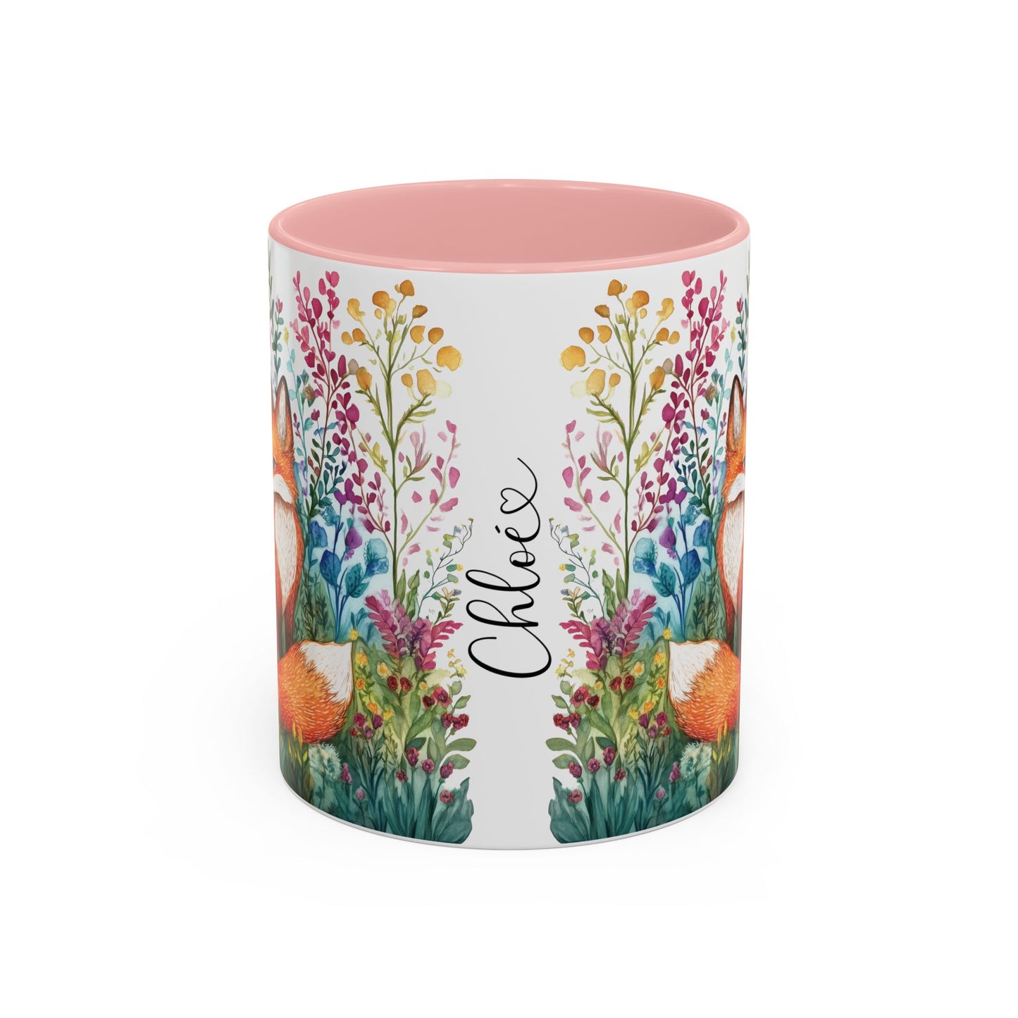 Fox #3 Personalized Accent Mugs, 11oz