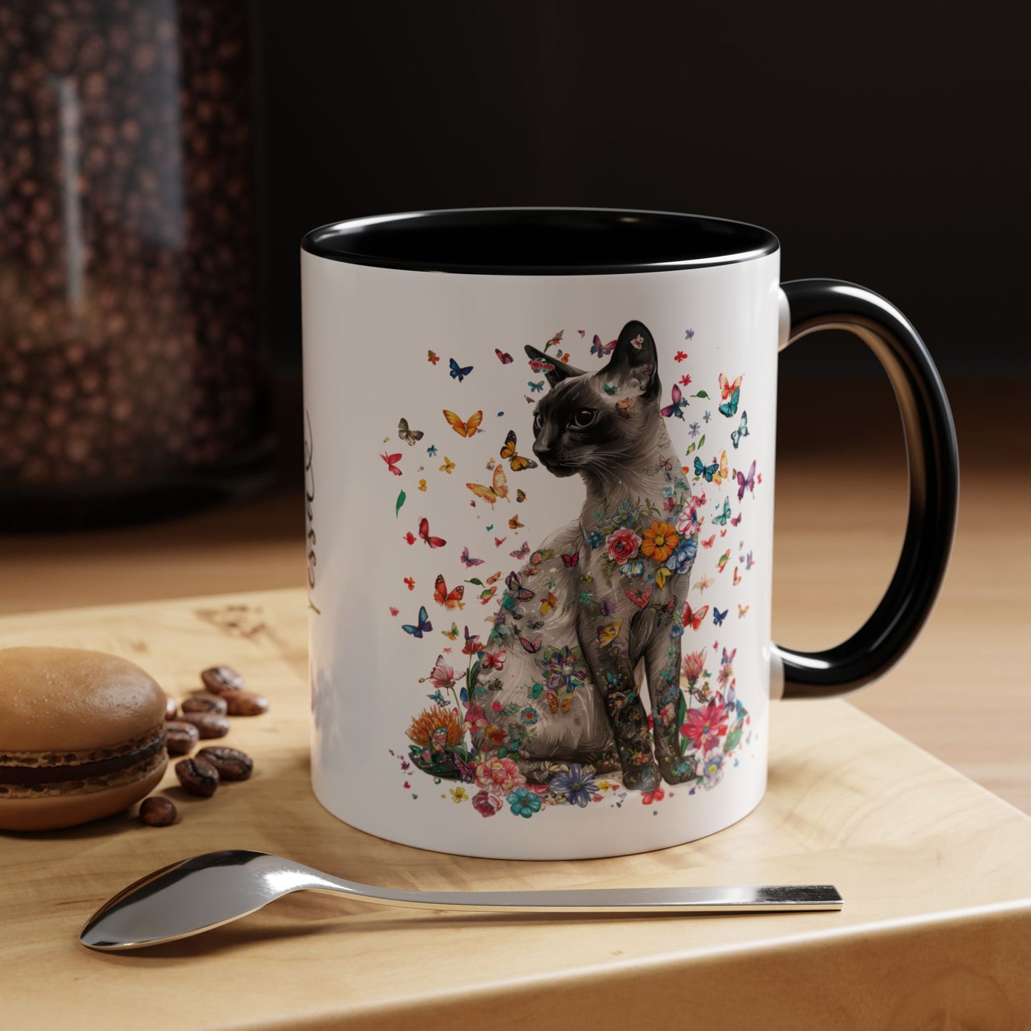Siamese Cat Personalized Accent Mugs, 11oz