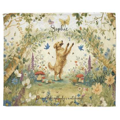 Golden Retriever #2 Dancing Mystical Forest Personalised Blanket