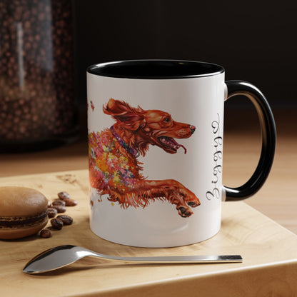 Irish Setter Personalized Accent Mugs, 11oz