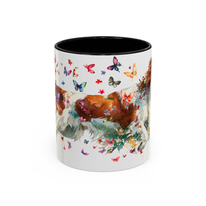 Irish Red & White Setter, Personalized Accent Mugs, 11oz