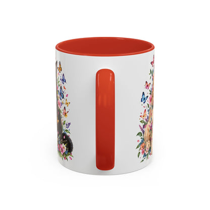 DUO (2 pets) - ANY DESIGN Floral Personalized Accent Mugs, 11oz