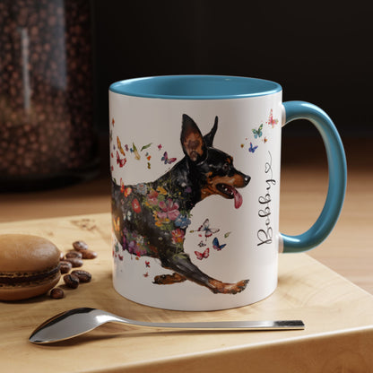 Miniature Pinscher Personalized Accent Mugs, 11oz