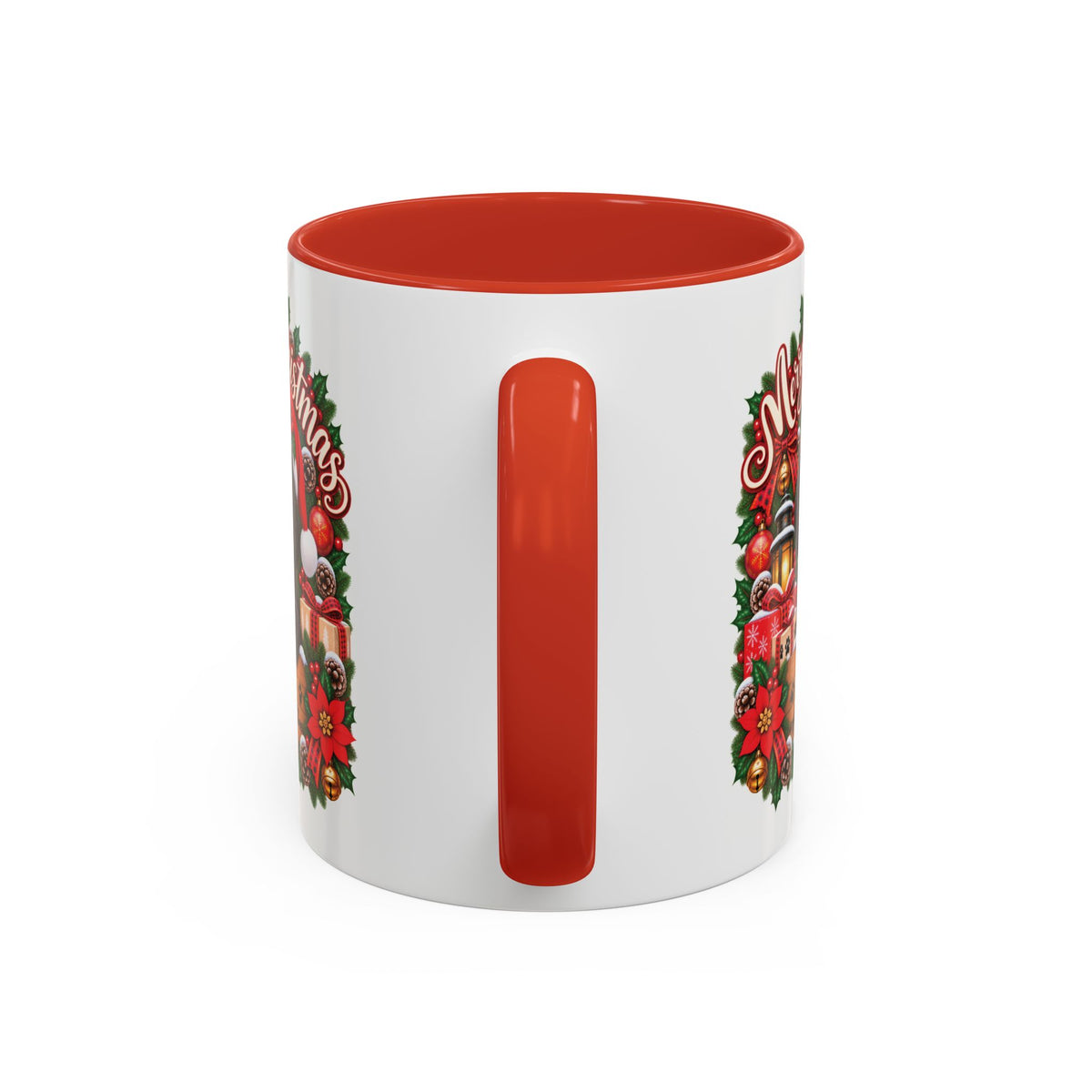 Poodle #2 Merry Christmas, personalised accent colour 11oz mug