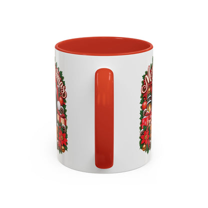 Poodle #2 Merry Christmas, personalised accent colour 11oz mug