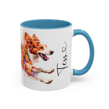 Border Collie Red Merle, Personalized Accent Mugs, 11oz