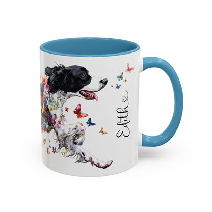 English Springer Spaniel Personalized Accent Mugs, 11oz