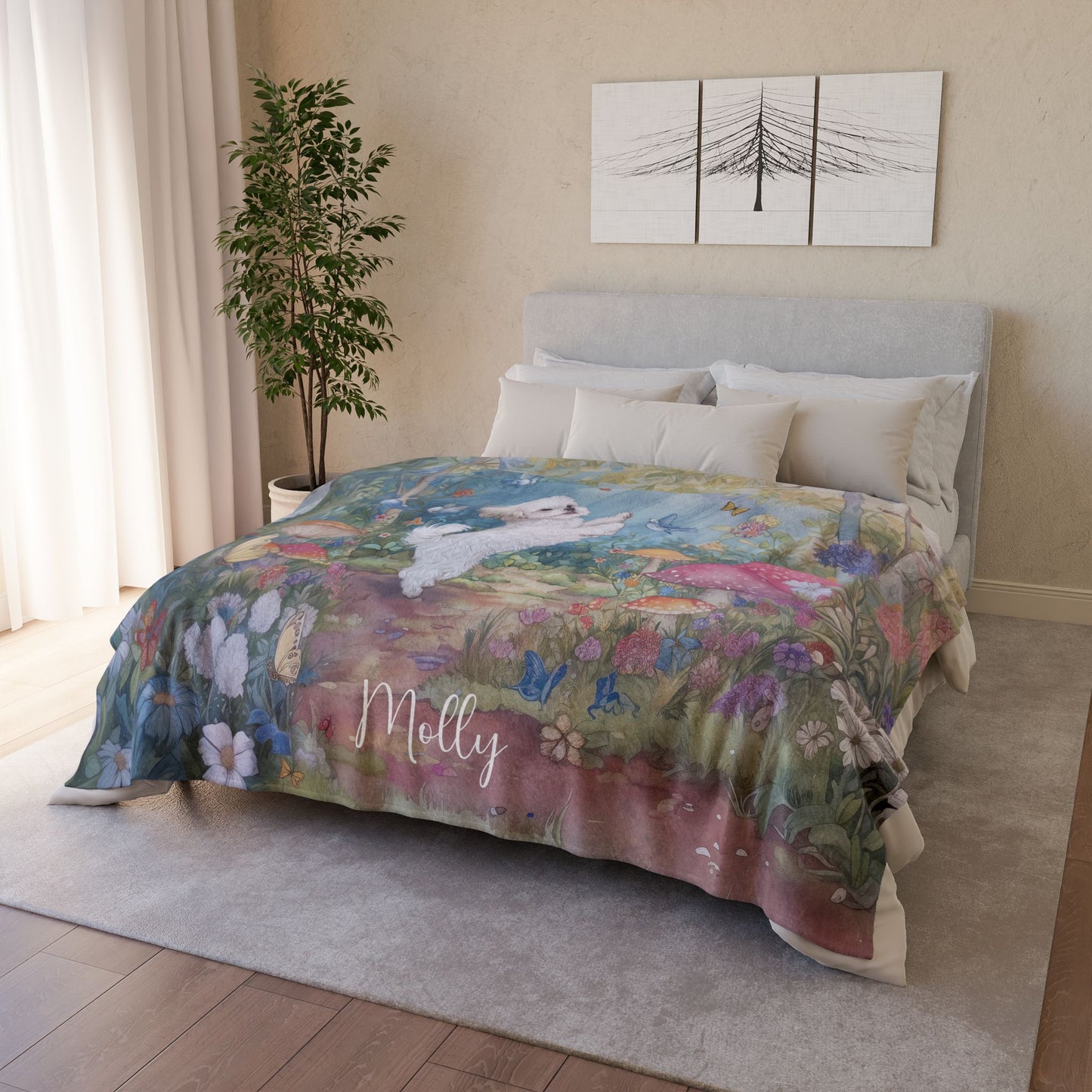 Shih Tzu #2 Dancing Mystical Forest Personalised Blanket