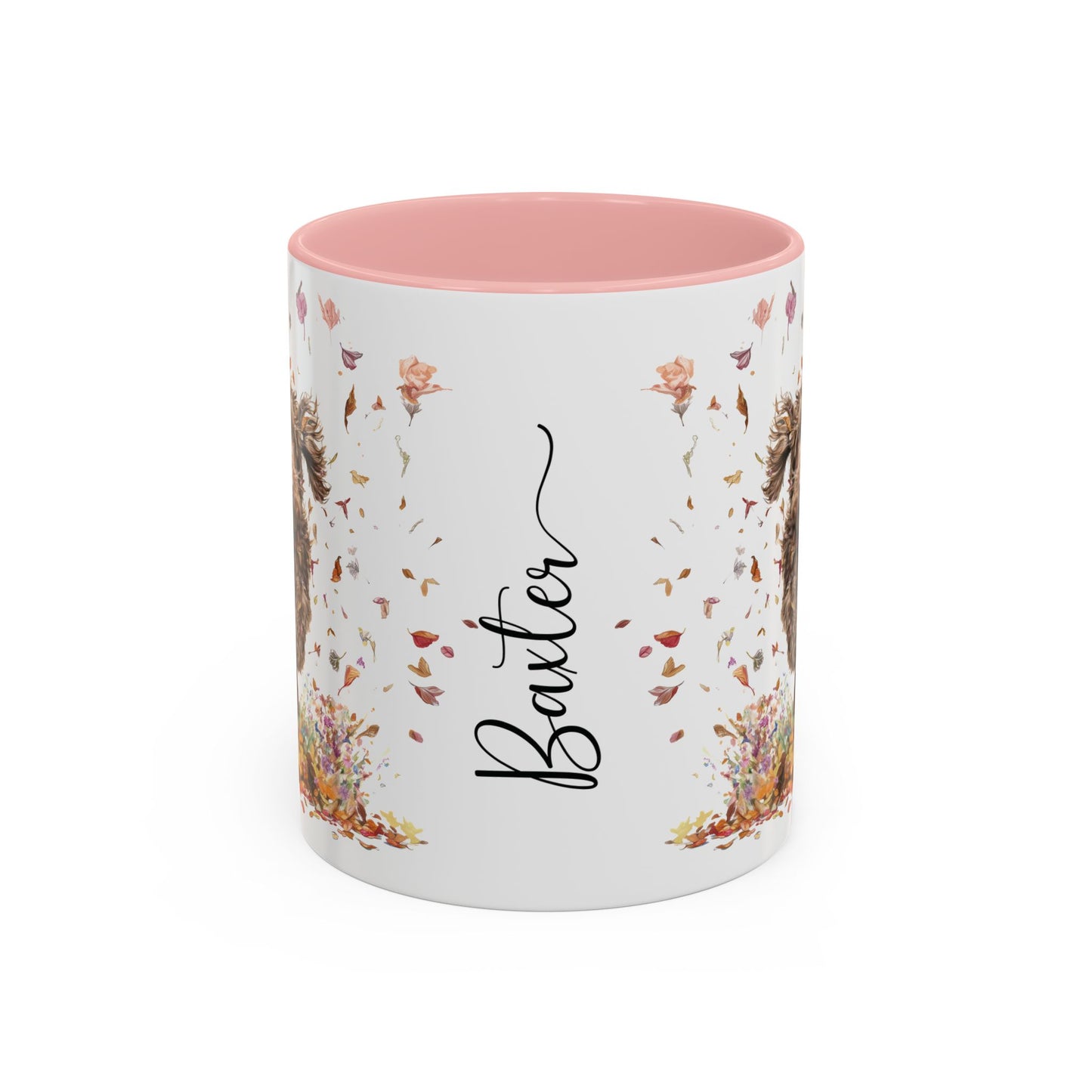 Labradoodle #5 Autumn/Fall, Personalized Accent Mugs, 11oz