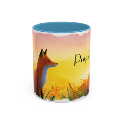 Fox Sunrise #1 Personalized Accent Mugs, 11oz