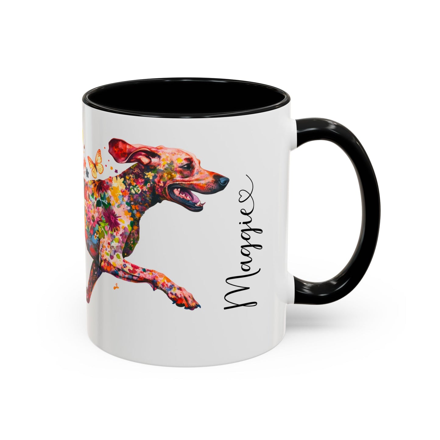 German Short Haired Pointer Personalized Colorful Accent Mugs, 11oz